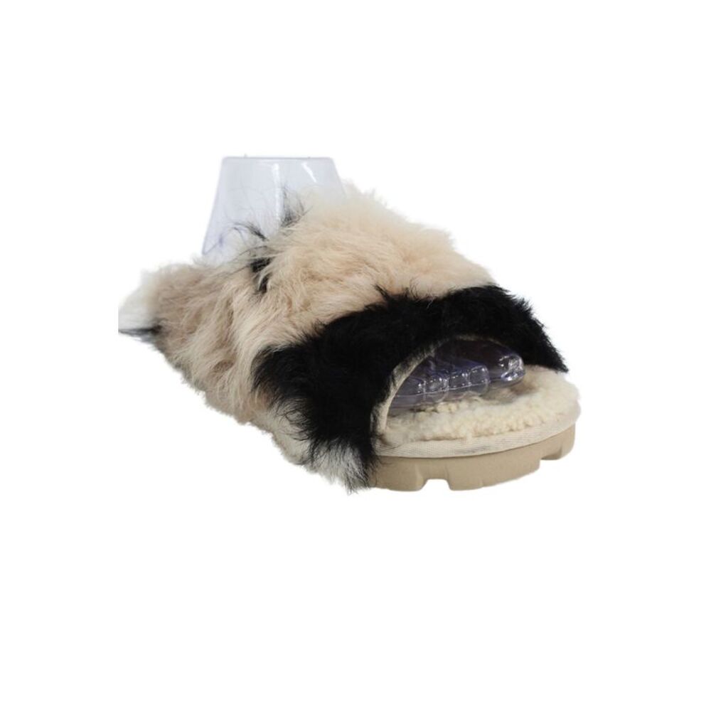 Ugg Womens Shag It Crazy Shearling Fur Slip-On Sandals Multicolor Size 9